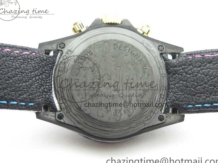 0413 ComfortFit Daytona DIW Carbon OMF Best Edition Blue Pink White Dial on White Nylon Strap A 2833